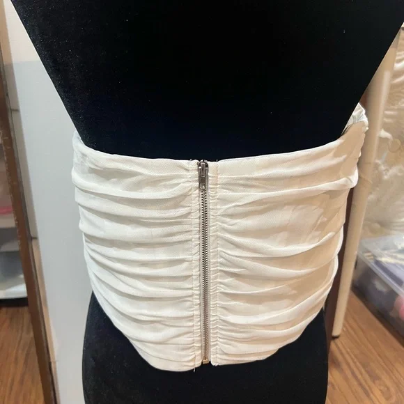 *3 for $20 Asymmetrical hem mesh tube corset top - Picture 2 of 2